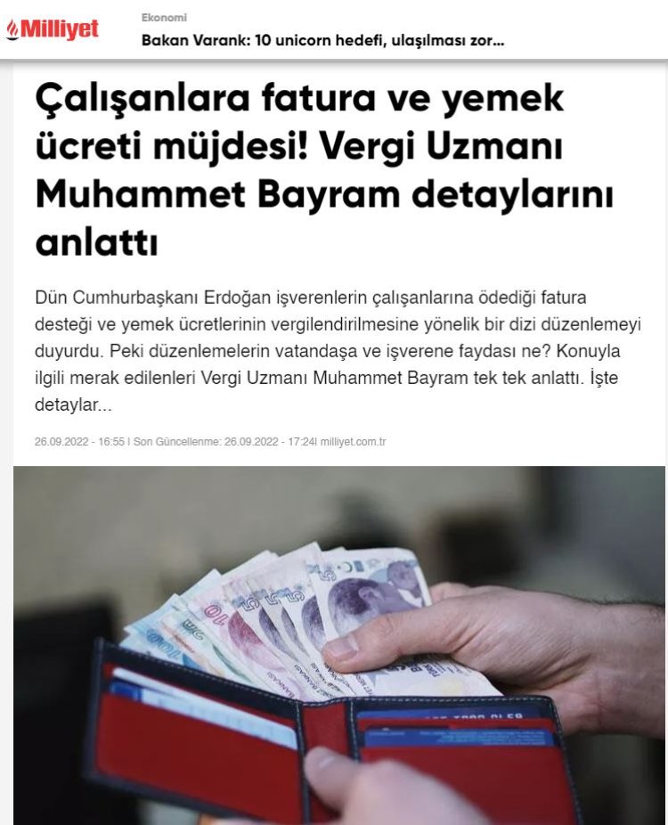 Çalışanlara fatura ve yemek ücreti müjdesi! Vergi Uzmanı Muhammet Bayram detaylarını anlattı